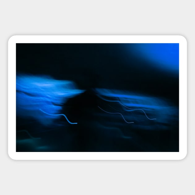 Blue blurry lights Magnet by Beccasab photo & design